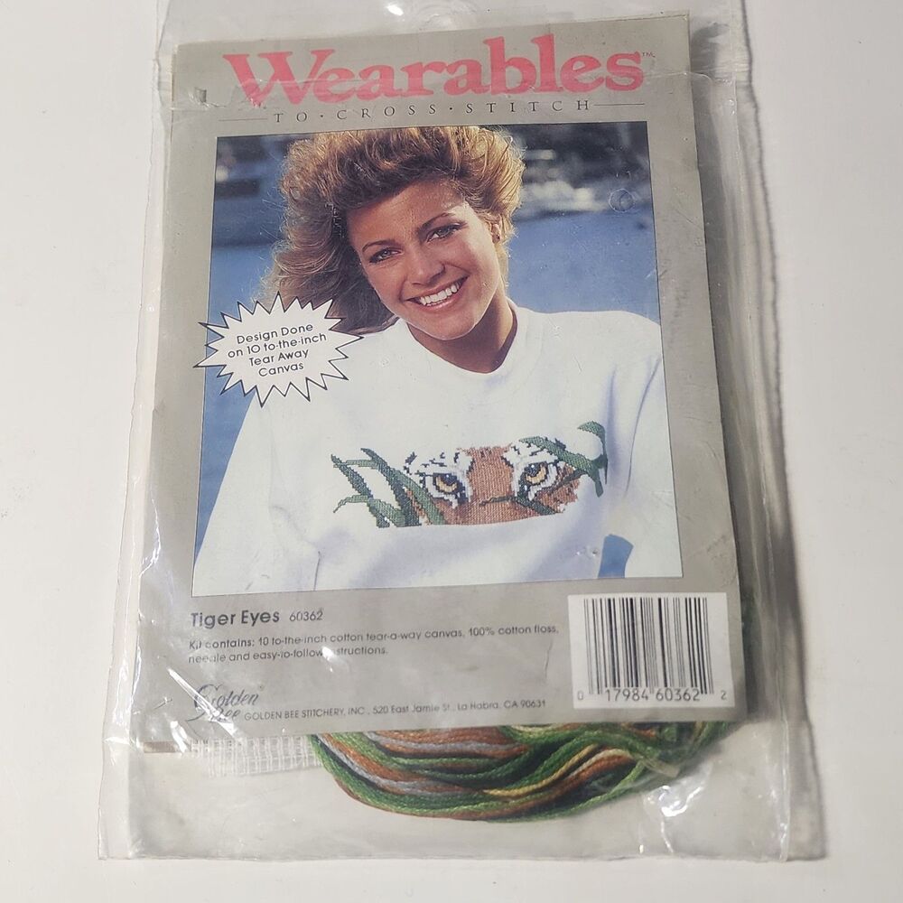 Vintage Wearables To Cross Stitch Kit Tiger Eyes 60362 Golden Bee New Sealed